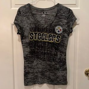 Steeler v-neck t-shirt, NFL Team Apparel, women’s, sz XL, cap sleeve